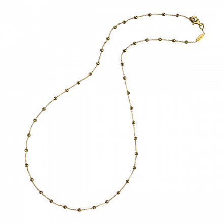 שרשרת זהב 14 קראט בשילוב כדורי זהב קטנים