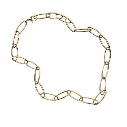 שרשרת זהב 14 קראט חוליות אובליות מראה תעשייתי