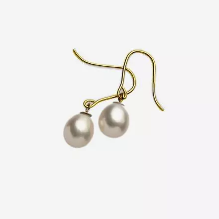 9K Gold Earrings with Pearls