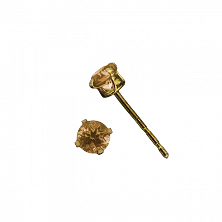 עגילי זהב 9 קראט צמודים בשיבוץ סיטרין - אבן לידה נובמבר
