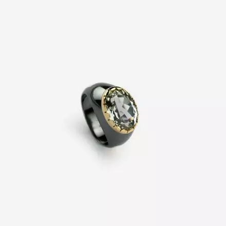 טבעת כסף 925 בשילוב זהב 14K