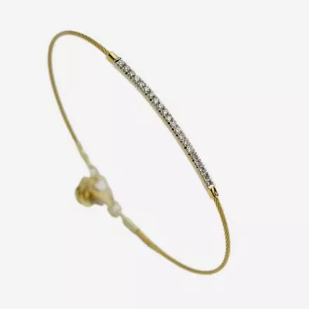 14K Gold Cable Bracelet Diamonds ″Arc″ 0.21ct