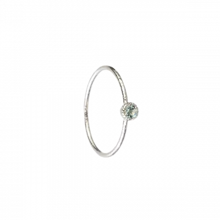 טבעת השראה כסף בשילוב בלו טופז