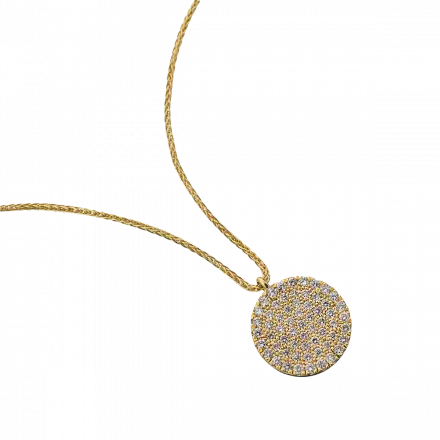 שרשרת זהב 14 קראט תליון "ספירה" משובץ יהלומים 35 נקודות