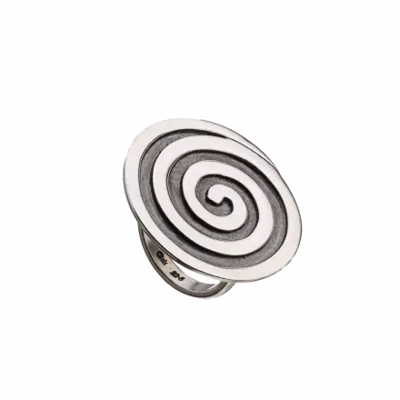 טבעת כסף ספירלה מעגלית, דו מימדית