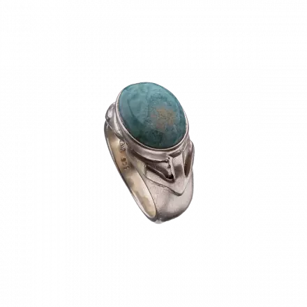 טבעת כסף משובצת אבן לרימר