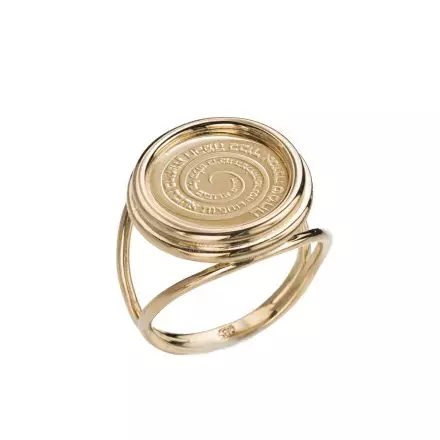 טבעת זהב 14 קראט בשילוב מדליה