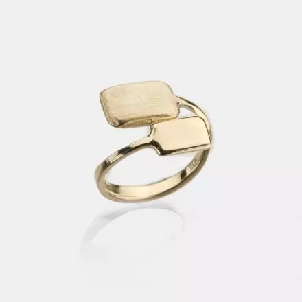 טבעת זהב 14K חיבורים מלבן