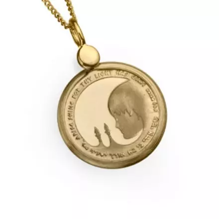 14K Gold Necklace with Gold Medal "Bat Mitzvah