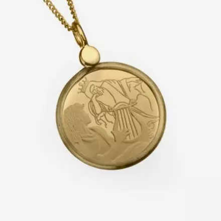 שרשרת זהב 14 קראט תליון מטבע דוד ושאול
