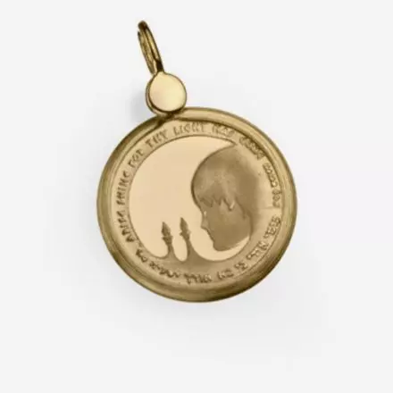 14K Gold Pendent with Gold Medal "Bat Mitzvah"