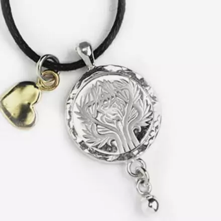 Black Cord Necklace with Tree of Life Medal
