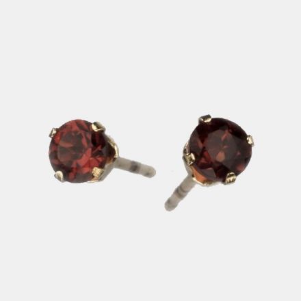 עגילי זהב 9 קראט משובצים אבני  גרנט -אבן לידה ינואר