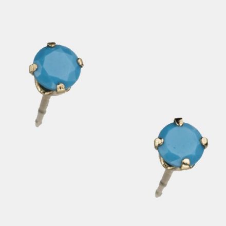 עגילי זהב 9 קראט משובצים אבני  טורקיז -אבן לידה דצמבר