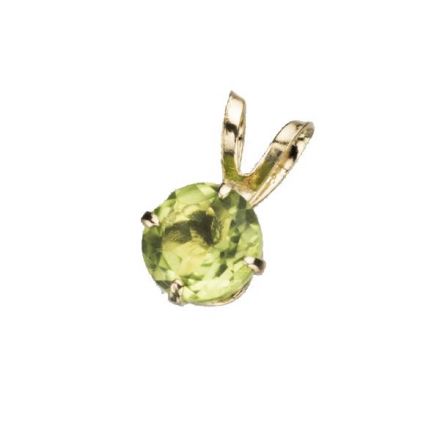 תליון זהב 9 קראט משובץ אבן פרידוט -אבן לידה אוגוסט