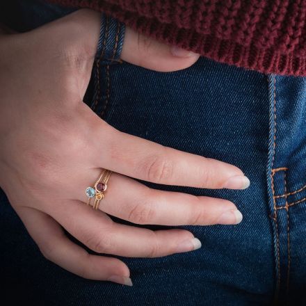 14k Gold inspire rings with natural gems