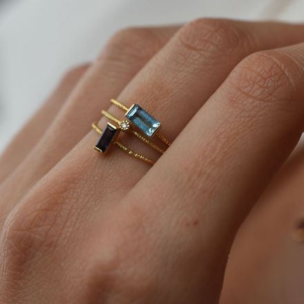 טבעות השראה זהב 14 קראט ואבני חן טבעיות