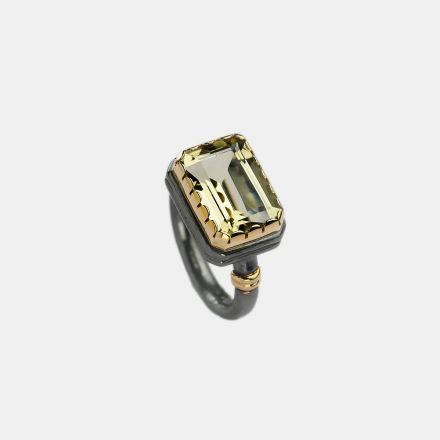 טבעת כסף 925 בשילוב זהב 14K