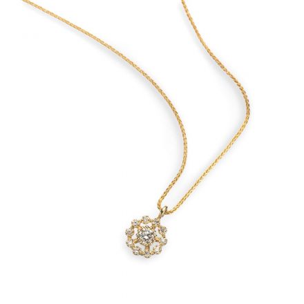 שרשרת זהב 14 קראט ויהלומים 0.25ct