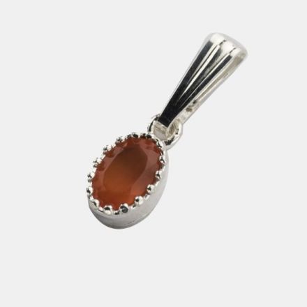 תליון כסף שיבוץ "כתר" אבן קורניאול -אבן לידה יולי