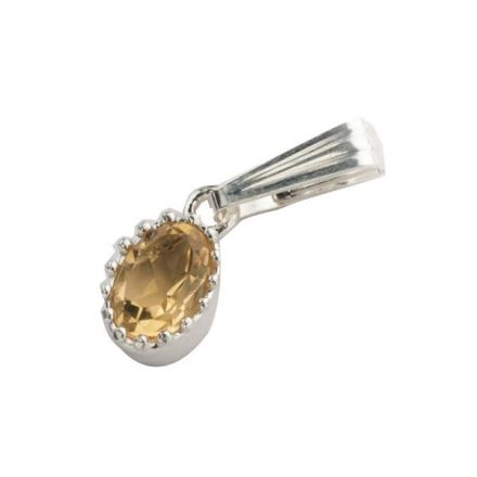 תליון כסף שיבוץ "כתר" אבן סיטרין -אבן לידה נובמבר