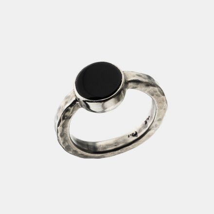 טבעת כסף ואבן אוניקס