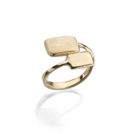 טבעת זהב 14K חיבורים מלבן