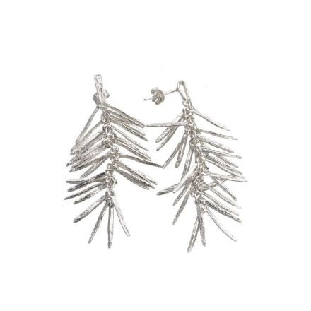 עגילי כסף עלעלי רוזמרין