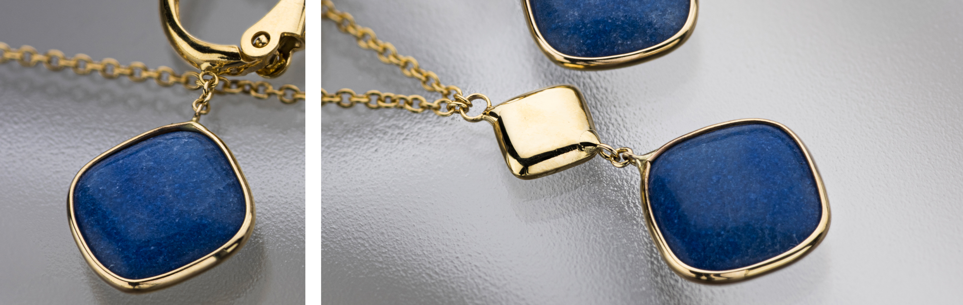 קולקציית סלינה - תכשיטי זהב 14 קראט בשילוב אבני קלצדוניה כחולה